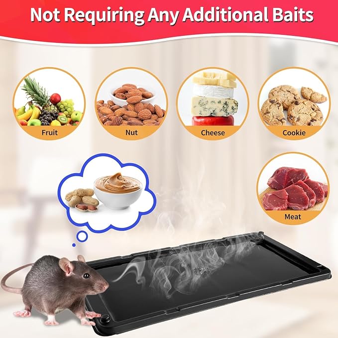 LULUCATCH Mouse Traps, 120 Pack Large Glue Traps Mouse Traps Indoor for Home, Pre-Baited Non-Toxic Bulk Glue Boards for Mice, Snakes, Rat, Lizard, Cockroach & Spiders, Pet Safe, Easy to Use