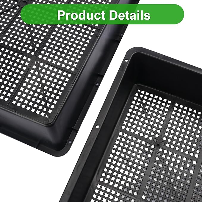 16 Pack Seed Starter Trays 15 x 12 inches Microgreens Growing Trays with Mesh Bottom for Germination, Hydroponic & Sprouting Plant Trays for Garden, Wheatgrass