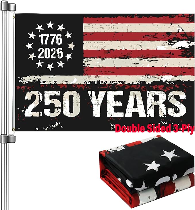 250 Anniversary USA Flag 3x5: Betsy Ross Freedom Flags Heavy Duty Double Sided 3-Ply - UV Protection & Fade Resistant & Reinforced Brass Grommets - 250 Years Of Freedom