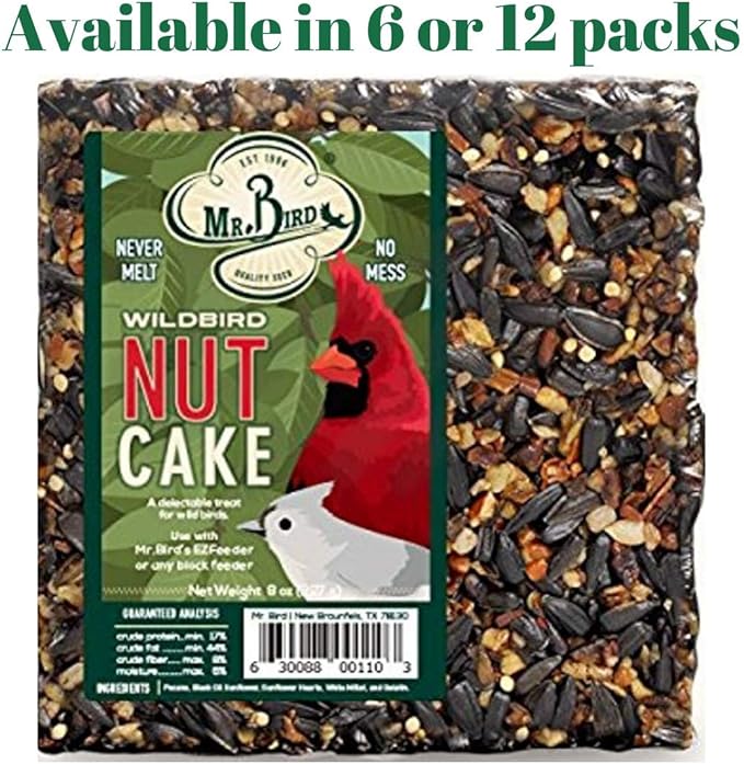 JCs Wildlife 12 Pack Mr. Bird Nut Cake, 8 oz