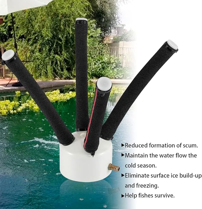 Large Pond Diffuser for Outdoor Bubbling- High Efficiency Sinking Pond Aquatic Aerators and Deicer for Improved Filtration-Fish Pond Part Essential for Healthy Aquatic Environment-Reduces Scum.