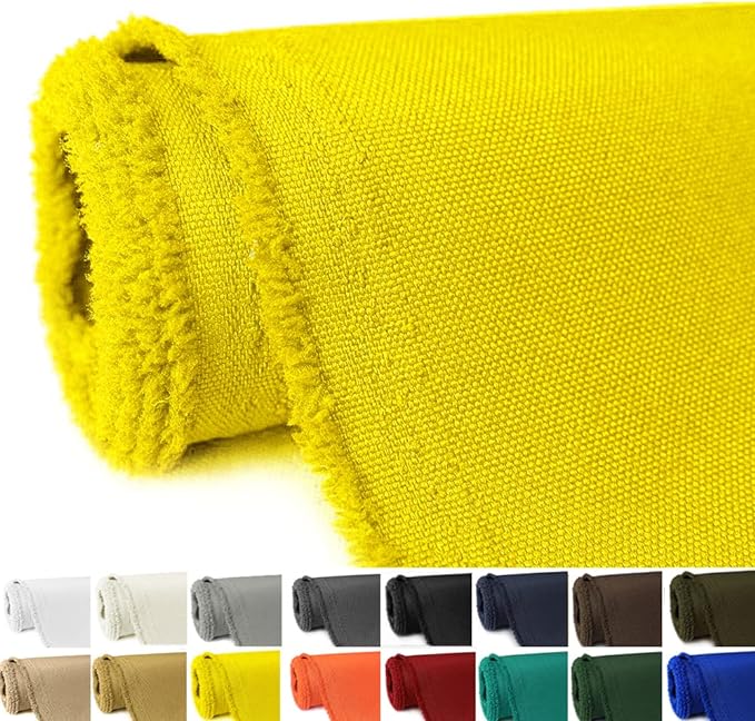 Waterproof Canvas Fabric by The Yard 58" W 600D Upholstery Polyester Material Indoor Outdoor Water Resistant Fabric for Chair Cushion Furniture Cover Sewing DIY Cloth, 2 Yards Yellow