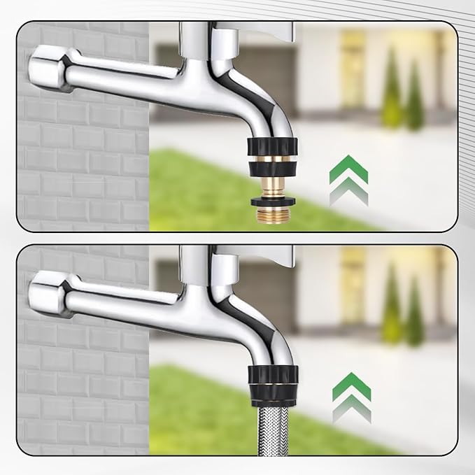 Dalmbox Garden Hose Quick Connector, 3/4" Male and Female Quick Release Garden Hose Connect Fittings With 4 Rubber Washers,4 sets