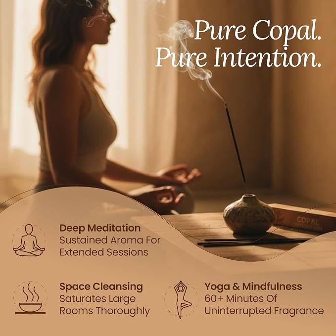 Premium White Copal Incense Sticks - 100% Pure Mayan Resin, Superior Burn Quality, Maximum Fragrance - Thick Coating, Handcrafted in Mexico for Meditation, Yoga, Spiritual Practice - 40 Sticks