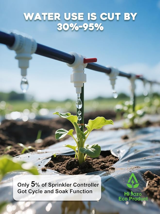 Indoor Smart Sprinklers Controller WiFi, Irrigation Controller Easy Use App Enabled, 6 Zone + 16 Plans, Save Water Auto Skip Rain, Freeze & Wind, 10 Minutes Install