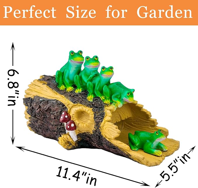 Teaeeno Frog Gutter Downspout Statue,Garden Gutter Downspout Extension,Outdoor Drain Decor,Frog Statue,Home Garden Décor Accents,Splash Block Diverter,Perfect Rain Diverter for 3"x4" Downspout(Green)