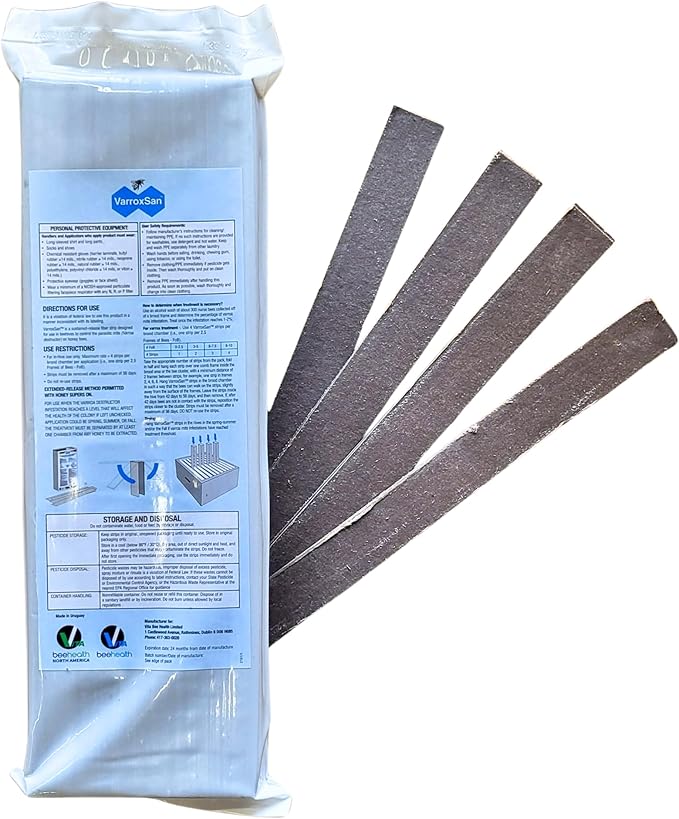 Varroxsan Oxalic Acid Strips - Varroa Mite Treatment for Beehives - Slow-Release Strip for Easy Mite Management - 20 Strips
