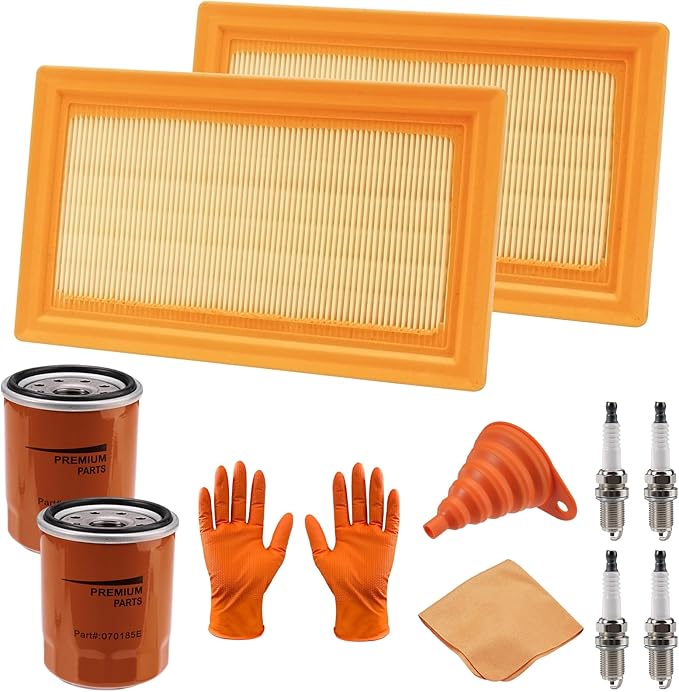 Generator 6485 Maintenance Kit - 0J8478 Air Filter, 070185E Oil Filter, RC12YC Spark Plugs, Compatible with 22KW 16 - 20KW 24KW 26KW Air Cooled Standby Generator with 999cc Engine 2013+ (2 Pack)