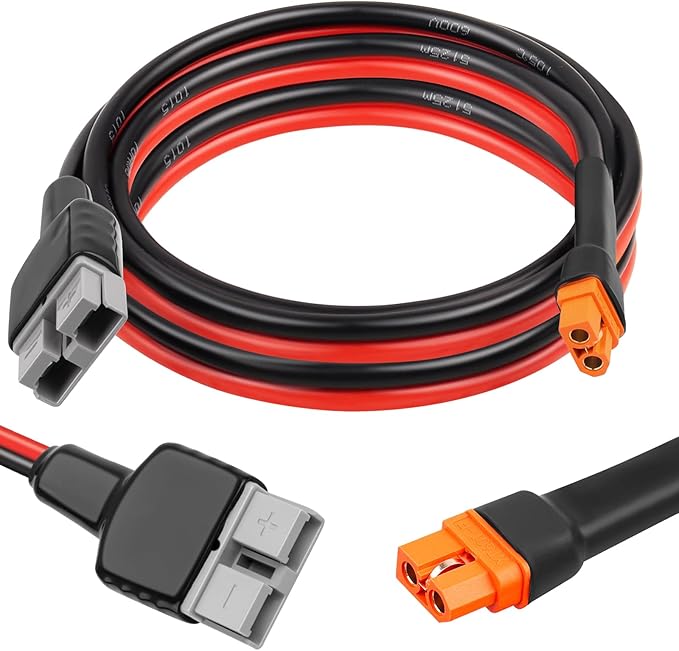 XRDS -RF 10AWG Anderson SB50 to XT60i Female Cable, 5FT Tinned Copper Power Wire for Lithium Batteries, Solar Generators, Inverters, 12V/24V DC Systems