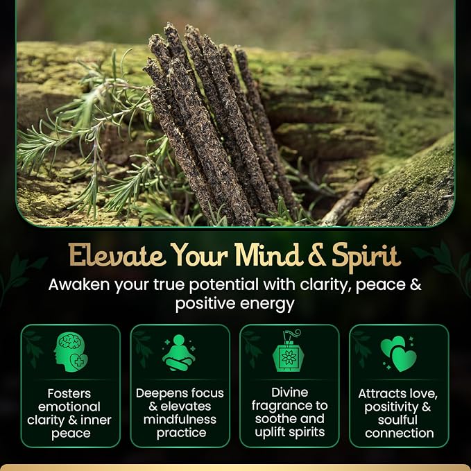 Sagrada Madre Handmade Rue, Rosemary Incense Sticks - 8 Frankincense Incenses (Each 9’’ Long) with Natural Ingredients for Spiritual Cleansing, Protection, & Balance - 1 Hour Burn Time