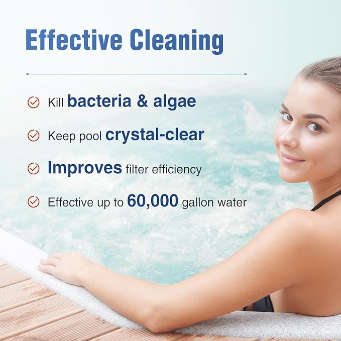 5Lbs Chlorinating Granules for Pools, Spas & Hot Tubs – Kills Bacteria & Algae, Fast-Dissolving Formula