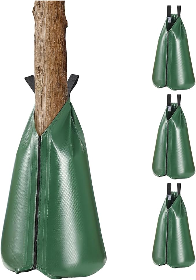 VEVOR 4 Pack 20 Gallons Tree Watering Bag, Slow Release Tree Watering Bags, Refillable Tree Drip Irrigation Water Bags for Trees, Durable Tree Watering System for Deep Root Targeting