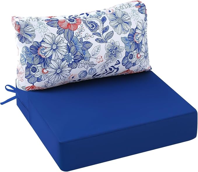 Outdoor Cushions for Patio Furniture, Outdoor Seat and Back Cushion, Waterproof Hampton Bay Deep Seat Replacement Couch Cushions for Lawn Garden, 28.5x28.5 Inch