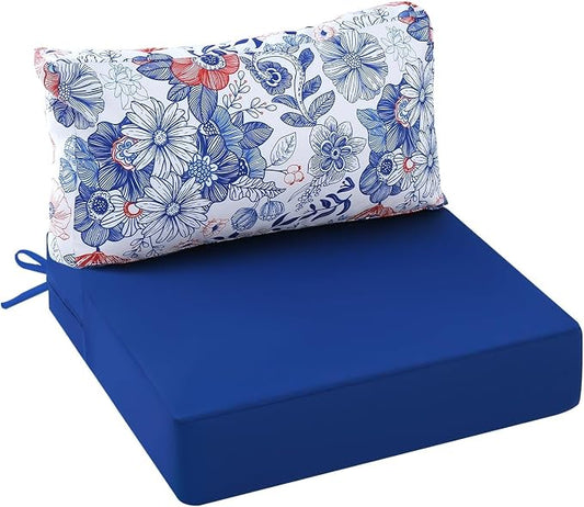 Outdoor Cushions for Patio Furniture, Outdoor Seat and Back Cushion, Waterproof Hampton Bay Deep Seat Replacement Couch Cushions for Lawn Garden, 28.5x28.5 Inch