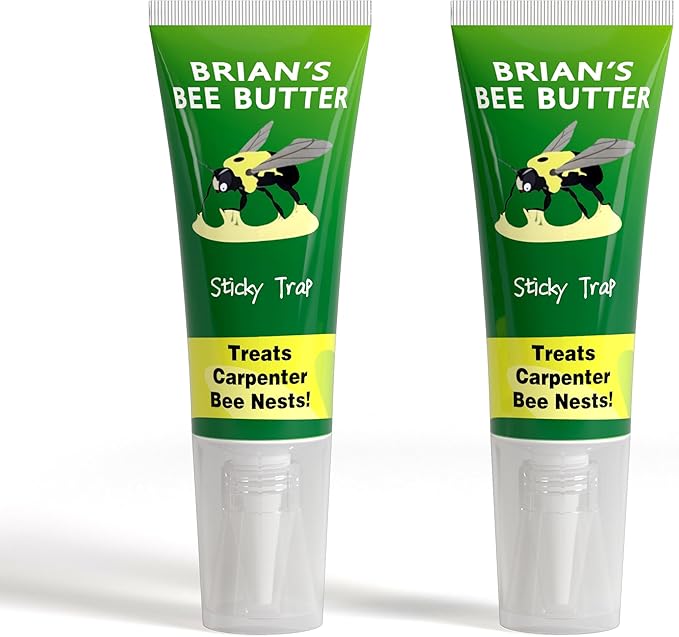 Carpenter Bee Traps for Outside, Brain's Bee Butter, 2 Pack Sticky Trap, Wood Bee Traps for Outside