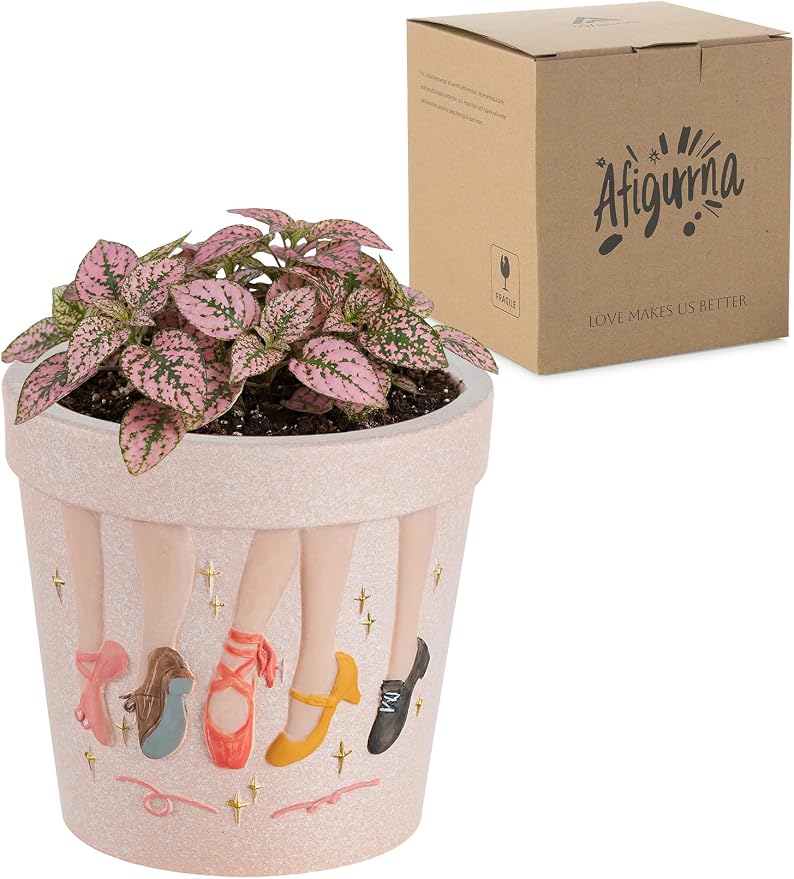 Dance Gift for Dancer Women: Hand-Painted Planter with 3D Relief - Dance Themed Gifts for Dance Lover Teacher Coach Girl - Dancer Present for Teachers Appreciation Week Christmas Birthday