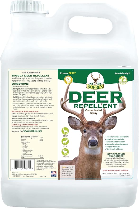 Concentrated Deer Repellent - Bobbex | Deer, Elk, and Moose Deterrent Concentrate (2.5 gal.) YF-43QX-BOCA