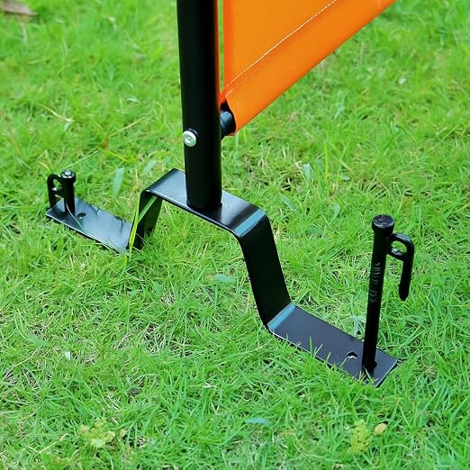 Proman Products - Galaxy 4 Panel Section Privacy Folding Screen Divider, Water Repellent Fabric Room Divider with Black Powder Coated Metal Frame for Indoors or Outdoors (Orange)