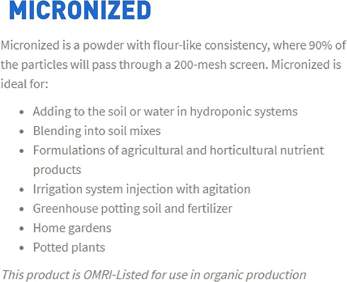 Azomite Raw Supply Organic Trace Mineral Powder 44LB Micronized
