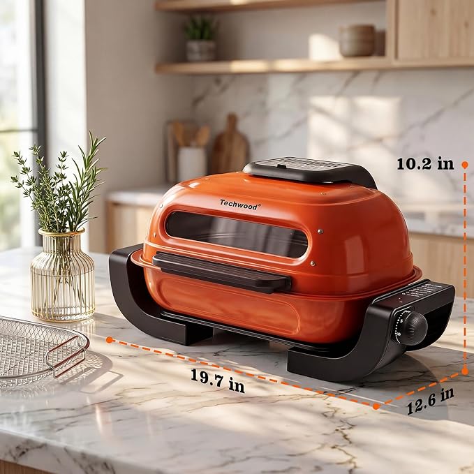 Electric Grill Outdoor, Techwood 3-1 Electric Grill for indoor/outdoor Cooking, 1300W Korean BBQ Grill with Timer Control Knob, Roast, Toast, Grill & More for Parties & Everyday Meals