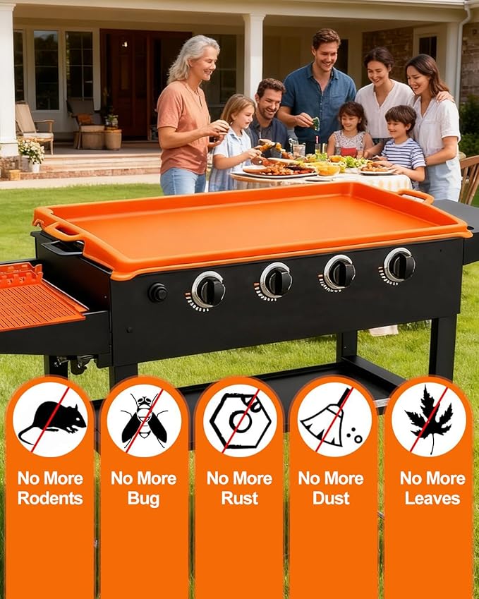 joyhalo Full-Edge 36" Blackstone Silicone Griddle Cover, with 16" Silicone Spatula Mat and Grease Cup Liners, Perfect Combination for Blackstone Griddle Accessories for All-Season Outdoor Use
