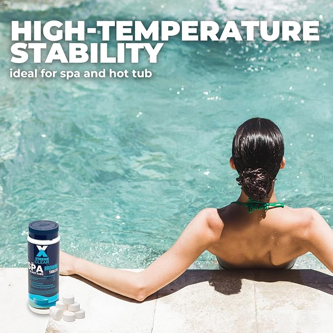 Xtremeclear Bromine Tablets for Spa & Hot Tub 3Lbs (1.5lbs Each Bottle), 1-Inch Tablets, NSF/ANSI 60 Certified, Long-Lasting Sanitizer for Clean Water