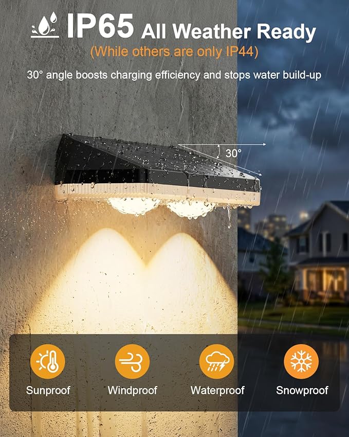 Solar Fence Lights Outdoor, 12 Pack Warm White & RGB 8 Colors Fence Lights Solar Powered Ultra-Bright LED Lens Waterproof Outdoor Solar Lights for Fence, Backyard, Railing, Patio, Wall, Step, Deck