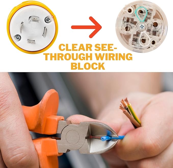 Sintron NEMA L14-30P 30 Amp, 125/250 Volt Twist Lock Plug, 3 Pole 4 Wire, ETL Listed, Male Plug Locking Connector for Generator Power Inlet Welder Power Tool Industrial Grade Grounding 3750/7500 Watt