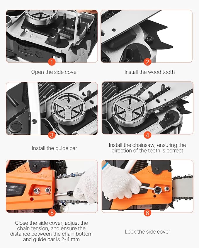 VEVOR Gas Chainsaw 52CC 2-Cycle Gasoline Powered Chainsaw 18 Inch Handheld Cordless Petrol Chain Saws For Forest, Wood, Garden and Farm Cutting Use