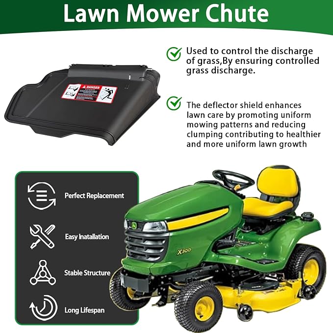 Kerlista replacmentpart Discharge Chute TCA16388 Compatible with modle 340, X350, X534,Z840A, Z910A, Z920A, Z925A Ztrak Mowers and LT180, LX280, LX289 Lawn Tractors