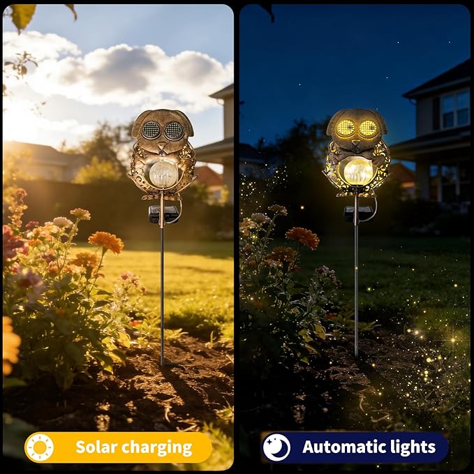 SRNPMIU Solar Lights Outdoor Decor, Solar Dog Yard Decorations Outdoor, Garden Decorative, IP65 Waterproof, Gifts for Women Mom, for Yard Patio Lawn Pathway Landscape