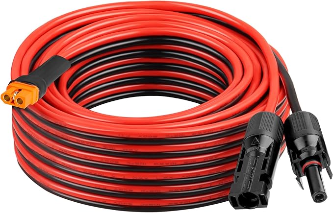 XRDS -RF Solar Panel Adapter Cable to XT60i 35FT - 10AWG XT60i Female Solar Cable Tinned Copper Wire with PVC Jacket, XT60i Solar Extension Cable for Power Station and Portable Generator