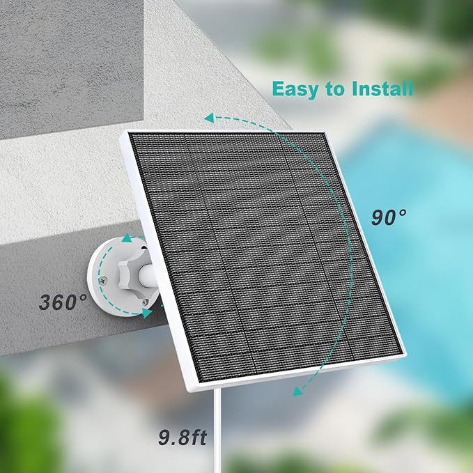Solar Panel for Eufy Camera, 5W Solar Panel Compatible with Eufycam 3/3C/2/2 Pro/2C/2C Pro/E/E20/E40/L20/L40, Solar Charger for Eufy Camera with USB-C Port, Micro USB Adapter, IP65 Waterproof, 2 Pack