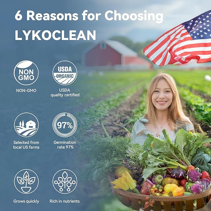 LYKOCLEAN 8-pod Salad Seeds Pod Kit for AeroGarden, iDOO, Ahopegarden Hydroponics Growing System, 350+ Seeds (Include Spinach, Lacinato Kale, Arugula, Swiss Chard, Red Leaf Lettuce, Cucumber)