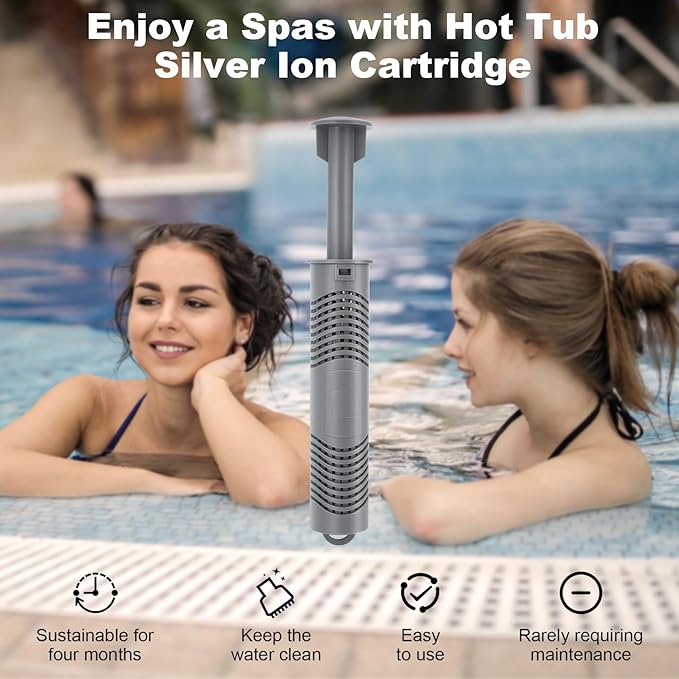 Spa Silver Ion Cartridges for Hot Tubs 3 Pack, Hot Tub Mineral Ion Stick - Keeps Water Clean & Clear, Lasts 4 Months - Mineral Cartridges Sticks for Spa and Hot Springs