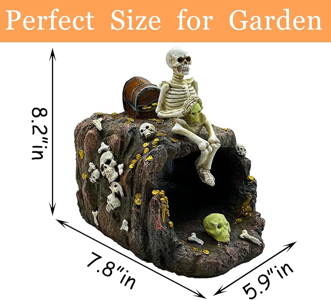Teaeeno Skeleton Statue Decor Gutter Downspout Extension Decorative,Resin Animal Statue Outdoor Decor, 3"×4" Rain Gutter Downspout Splash Block,Garden Splash Block Outdoor Sculpture