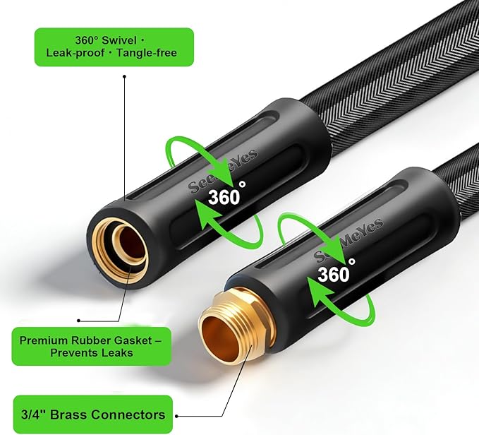 50ft Garden Hose Lightweight Flexible Water Hose, Abrasion Resistant, Kink Free, Durable Sturdy Hoses 2025 Up Graded Thicken Waterhose 700 PSI for Outdoor, RV, Marine, Convenient Storage, 3/4GHT