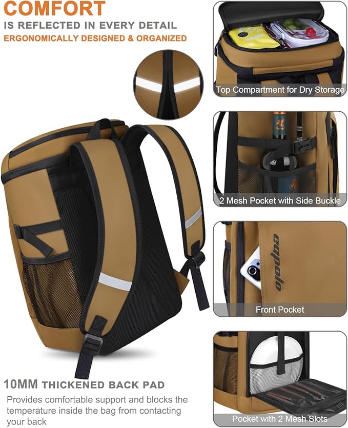 Capolo Cooler Backpack Insulated Waterproof for Women Men,36/45 Cans Lunch Backpack Coolers Leak Proof Soft Cooler Bag Ice Chest for Camping Beach