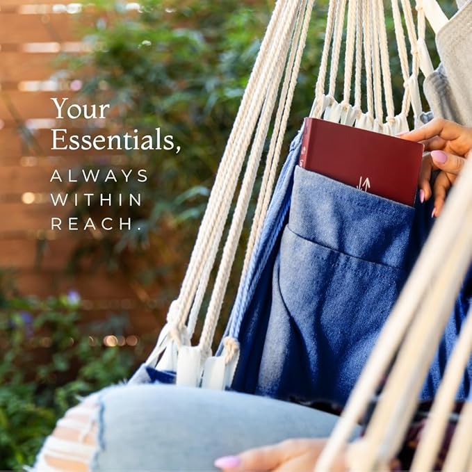 Hanging Hammock Chair Swing – Hanging Chair Outdoor & Indoor - Hammock Swing Chair – Quick & Easy Setup with Hardware Kit – Durable & Spacious Full Body Support – Holds 440 Lbs