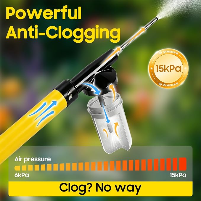 Diatomaceous Earth Duster, 【2026 Upgraded】 with Extended Reinforced Tube and Adjustable Spray Distance Up to 4 Inches.Pump Type Adjustable,Diatomaceous Earth Applicator.