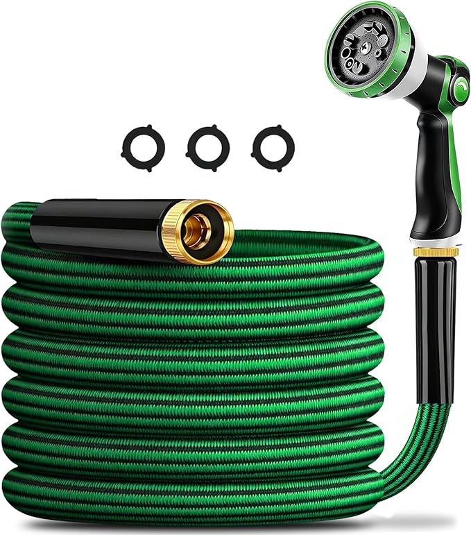 Aterr Garden Hose 15ft, Heavy Duty Water Hose Flexible, 3-Layer Puncture Resistant With Leak-Proof Connectors, Lightweight Anti-Kink Design for Yard Lawn Watering and Car Washing