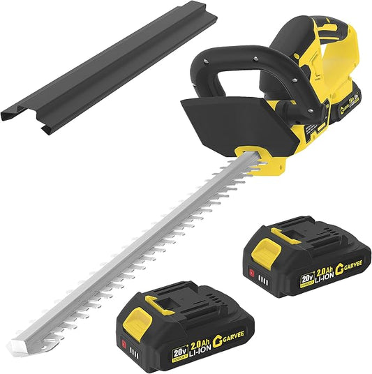 Hedge Trimmer Cordless, 22 Inch Electric Hedge Trimmer, 20V Bush Trimmers with 2 2.0Ah Batteries and Charger, Handheld Electric Trimmers, Lightweight and Easy to Use, for Garden, Horticulture, Lawns