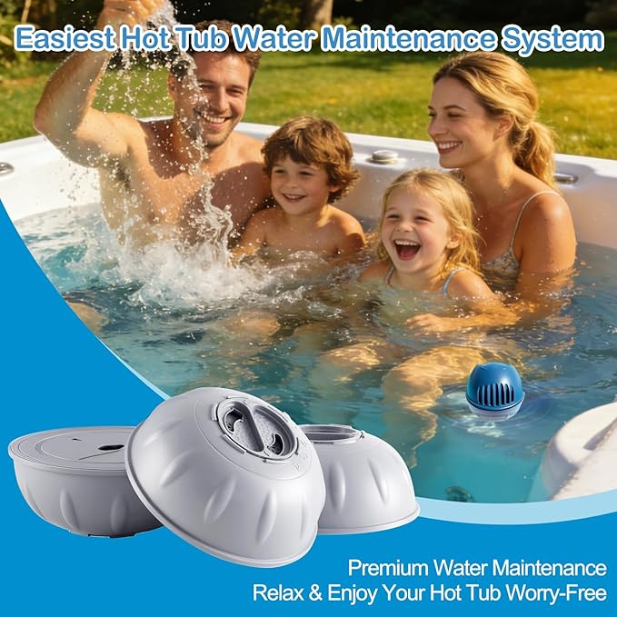 Hot Tub Replacement Cartridges, Compatible with Frog Ease Spa System, Floating Cartridges for Tubs & Spas, Water Treatment System for Hot Tubs up to 600 Gallons