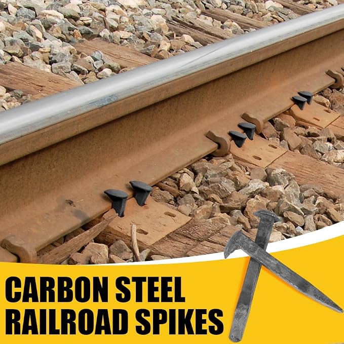 24 PCS Railroad Spikes, 4.72 Inches Carbon Steel Rail Road Spike for DIY Projects Art Crafts Home Decorations, Heavy Duty