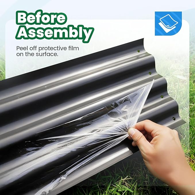 Quictent Galvanized Raised Garden Bed Metal Planter Box Bottomless for Backyard Outdoor, 6x3x1 Ft 2PCS, Dark Grey