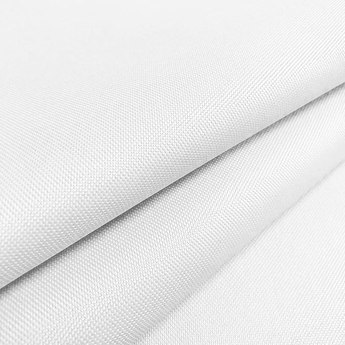 Waterproof Canvas Fabric by The Yard 58" W 600D Upholstery Polyester Material Indoor Outdoor Water Resistant Fabric for Chair Cushion Furniture Cover Sewing DIY Cloth, 2 Yards White