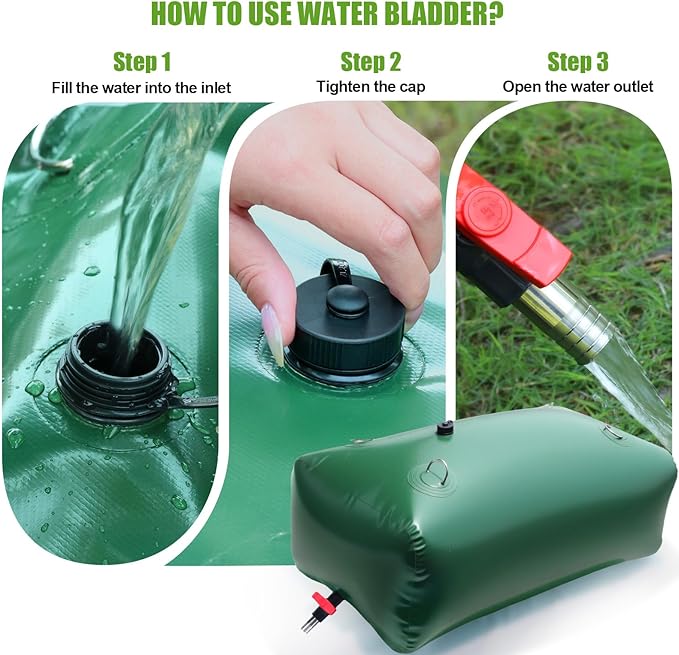 240 L/63.4 Gallon Water Storage Bladder, Foldable Portable Water Bladder Tank, Large Capacity Water Bag Container for Camping, Truck, RV, Emergency, Outdoor