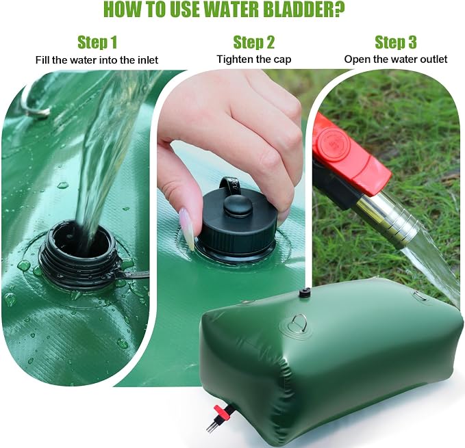 400 L/105.7 Gallon Water Storage Bladder, Foldable Portable Water Bladder Tank, Large Capacity Water Bag Container for Camping, Truck, RV, Emergency, Outdoor