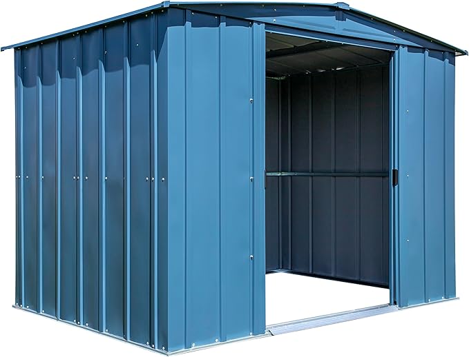 Arrow Classic Steel Storage Shed, 8x6, Blue Grey