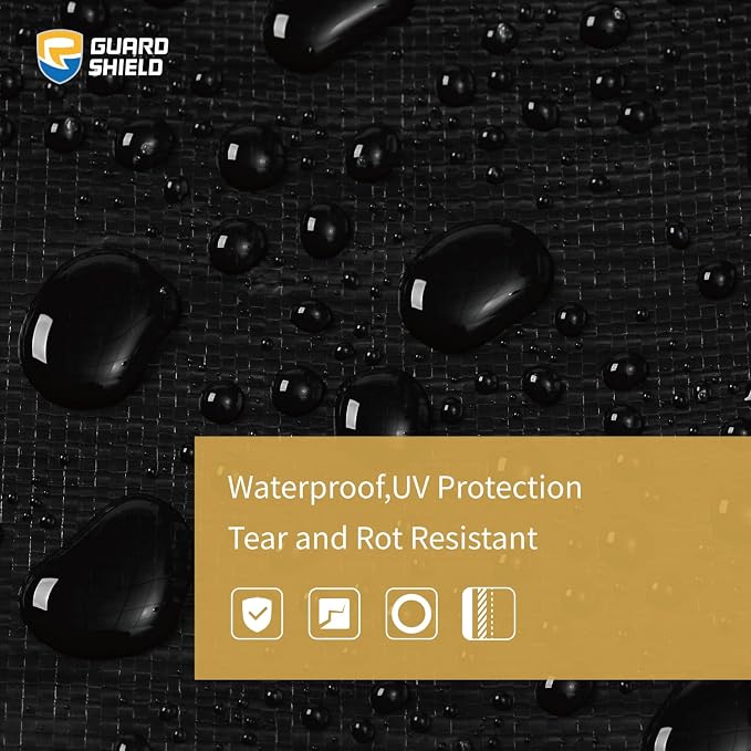 GUARD SHIELD Round Tarp Waterproof Heavy Duty Black 18 Feet Cover Outdoor Inflatable Pool Ground Cloth Tarps for Under Pool